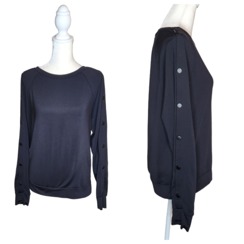 Athleta Black Relaxed Buttoned Hoodie